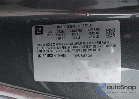 2017 Chevrolet Camaro 2Lt from USA, damaged, VIN 1G1FD1RS6H0192005